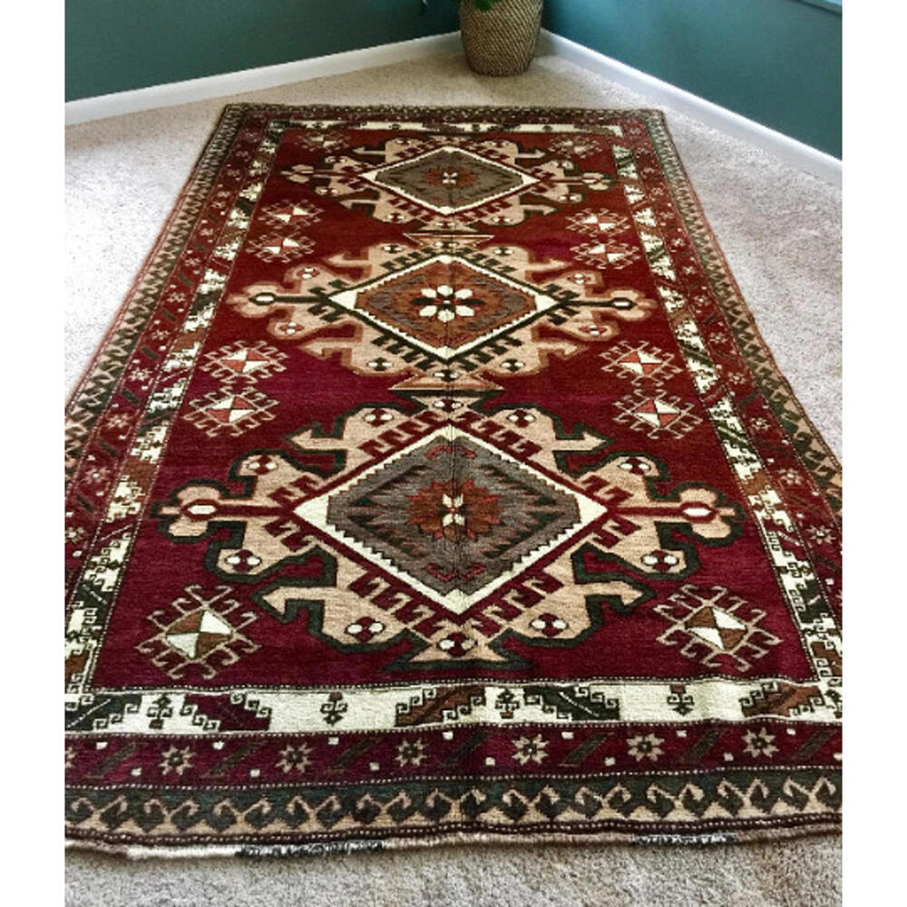 Handmade Antique Turkish Rug Carpet- Soft Wool Turkish Kars Rug, 6x10‎ Area Rug